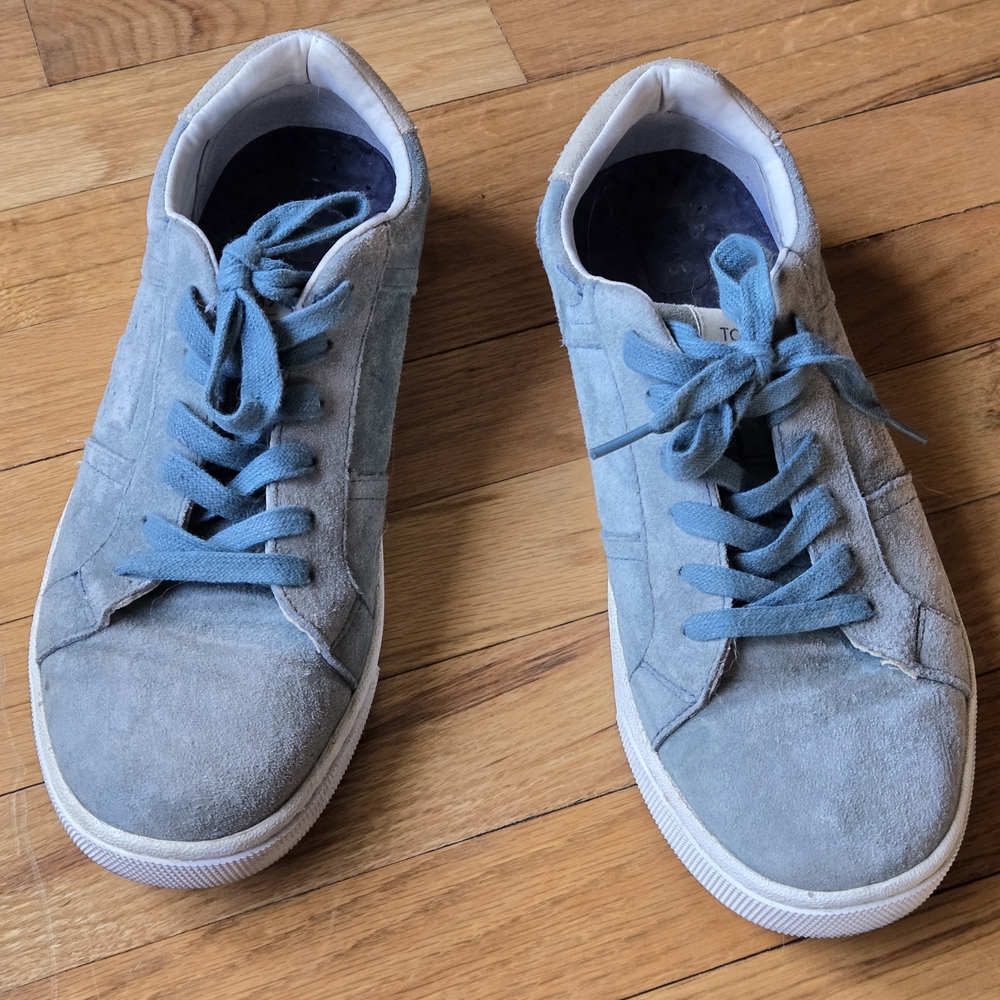 Men's Suede Casual Sneakers in Light Blue
